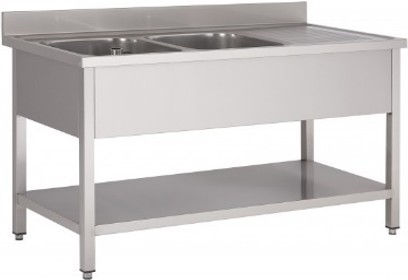 Met onderschap + 2x spoelbak| Diverse maten | RVS