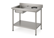 Aanvoertafel met stortgat | Diverse maten | RVS